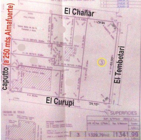 Terreno frente 3 calles 